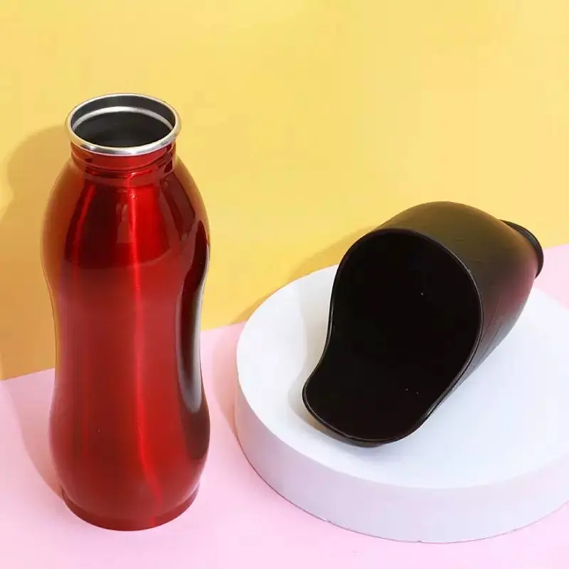 [100-195]  Botella Bebedero portatil acero roja 