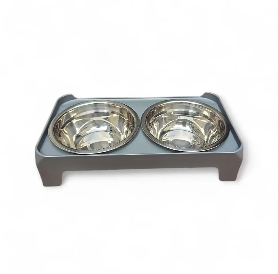 [690-97] Plato doble elevado con bowls de acero