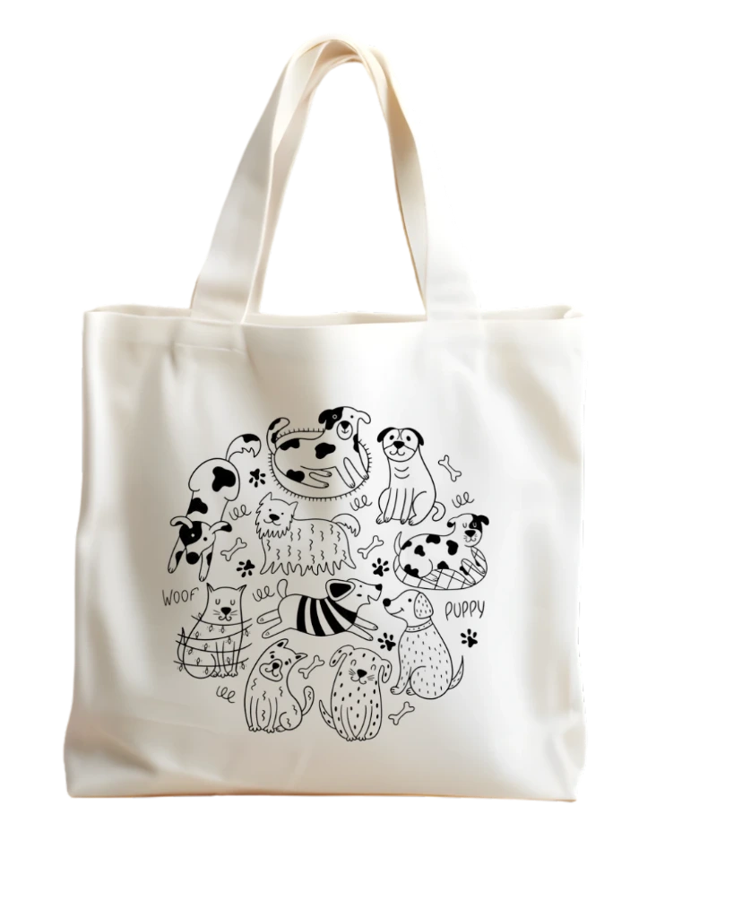 Tote Bag Mascotas – Bolso de Lino Rústico
