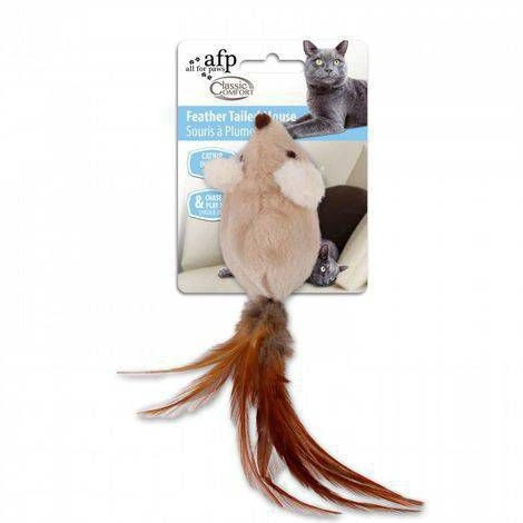 [2374] Juguete para Gato Tail Mouse con Cola de Plumas