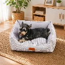 Cama Cuadrada Diseño Ondulado Premium para Perros y Gatos