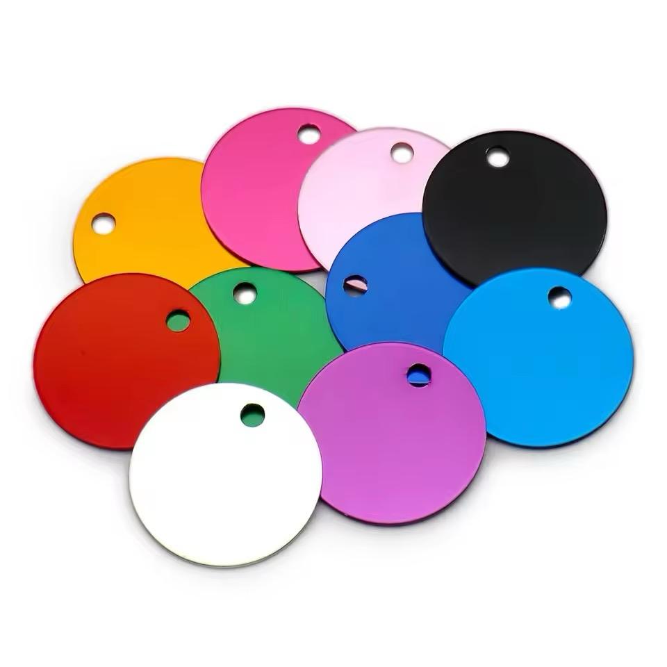 Chapitas Circulares identificadoras para perros y gatos  (Azul, 2cms)