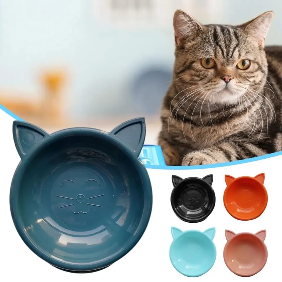 [ABT-1228] Plato cara de gato simple mini brillo (Azul)