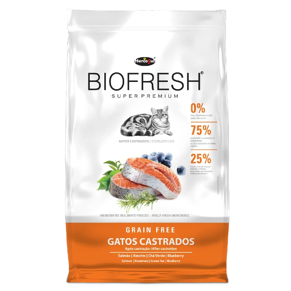 [3712]  BIOFRESH Gatos Castrados – Salmón, Romero y Té Verde (7.5 kg)