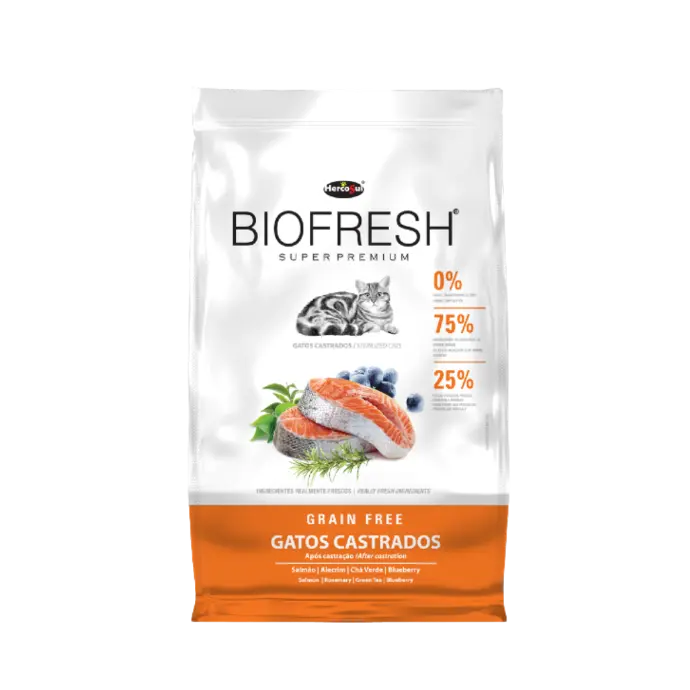 [3712]  BIOFRESH Gatos Castrados – Salmón, Romero y Té Verde (7.5 kg)