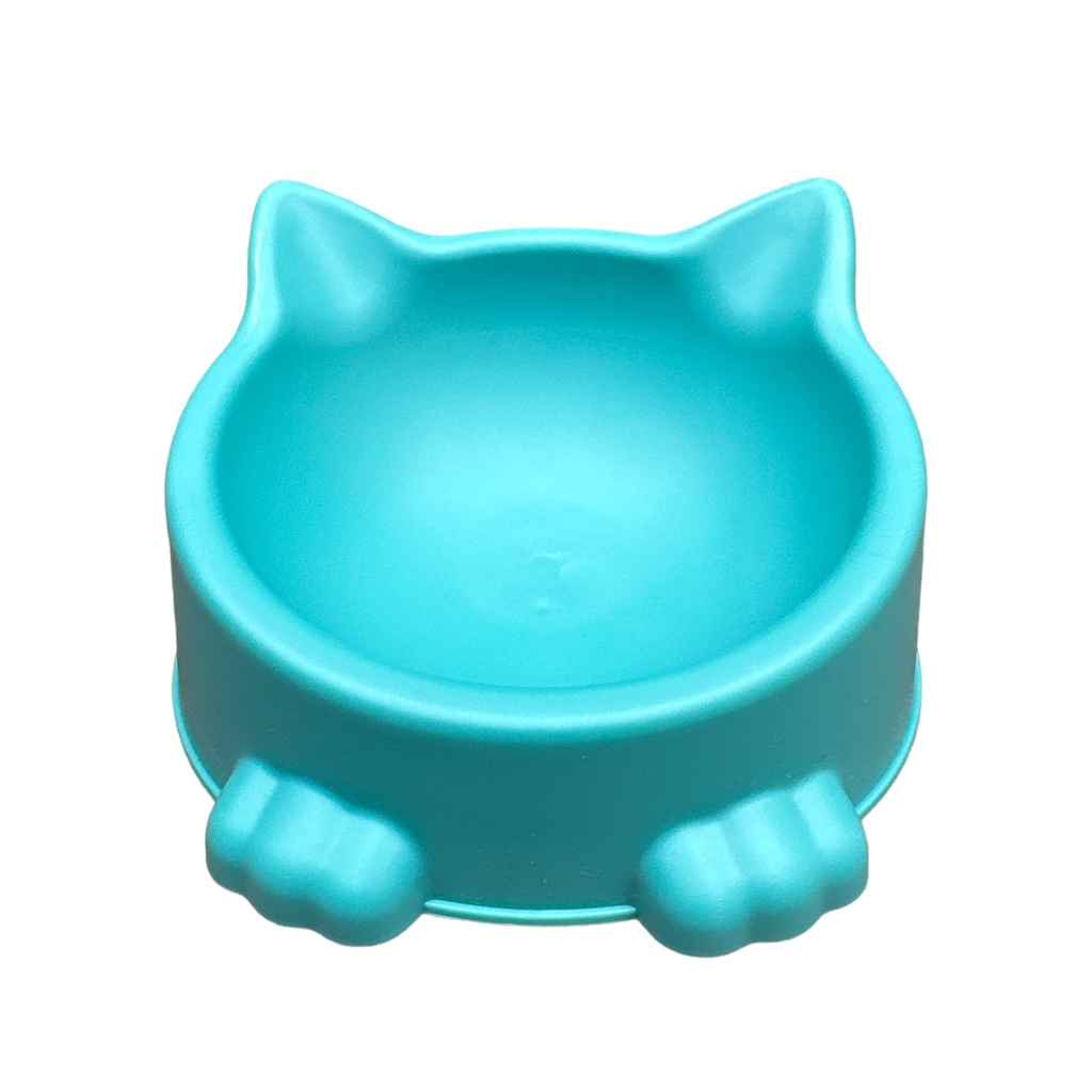 Plato cara gato inclinado  (Azul)