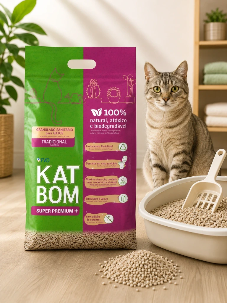 Arena Sanitaria Kat Boom Natural Aglomerante para Gatos
