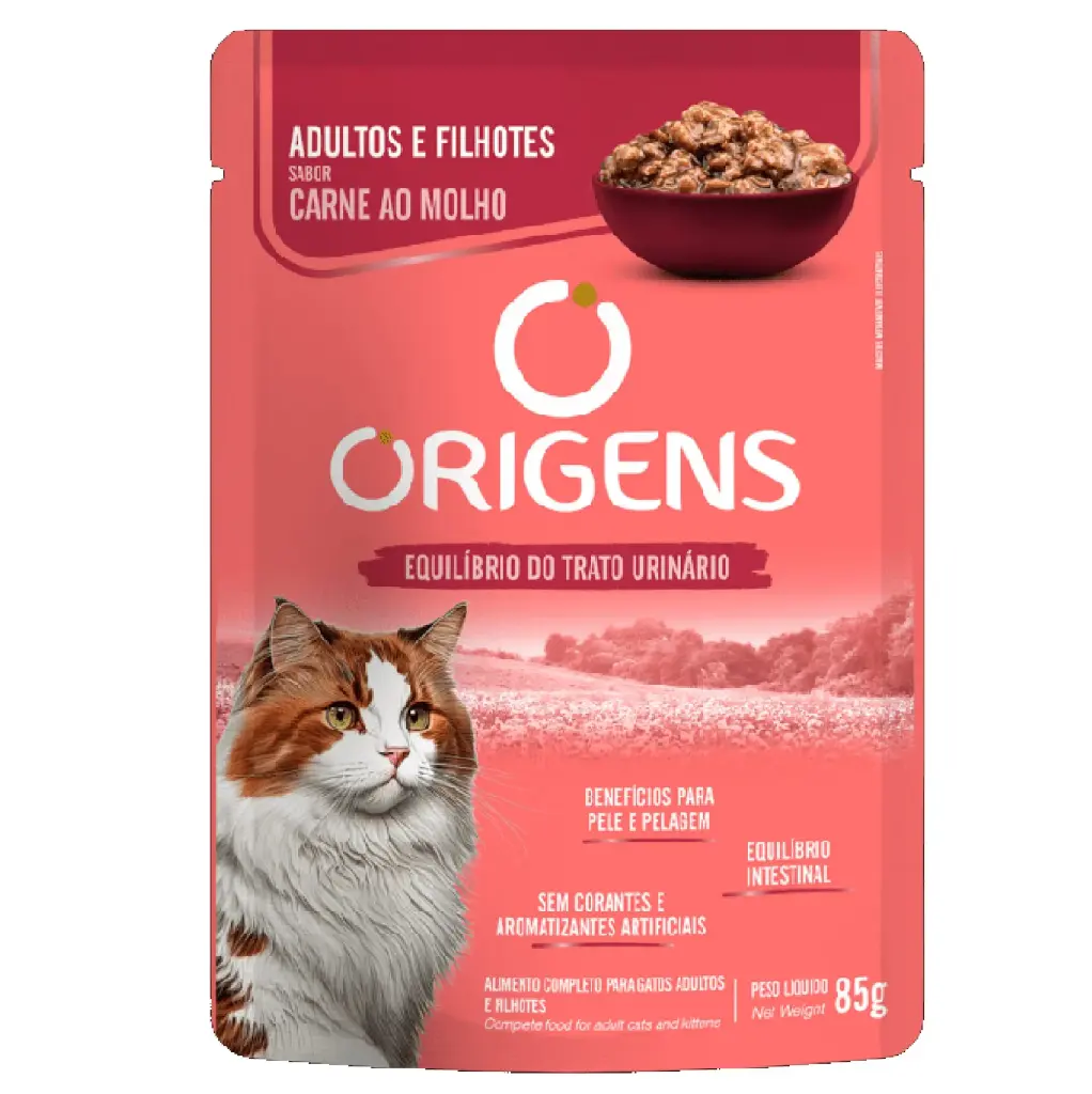 Sachets Origens Gato adulto/gatito carne 85g 