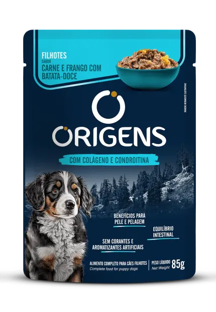 [Orcach85g]  Sachet Origens Cachorro – Carne y Pollo 85 g