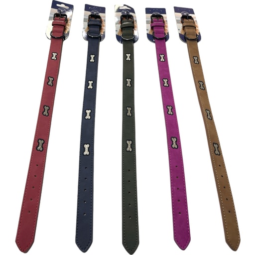 Collar eco cuero HUESO cosido S