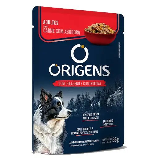 [0rad85g] Sachets Origens Perro adulto carne y calabaza 85g  